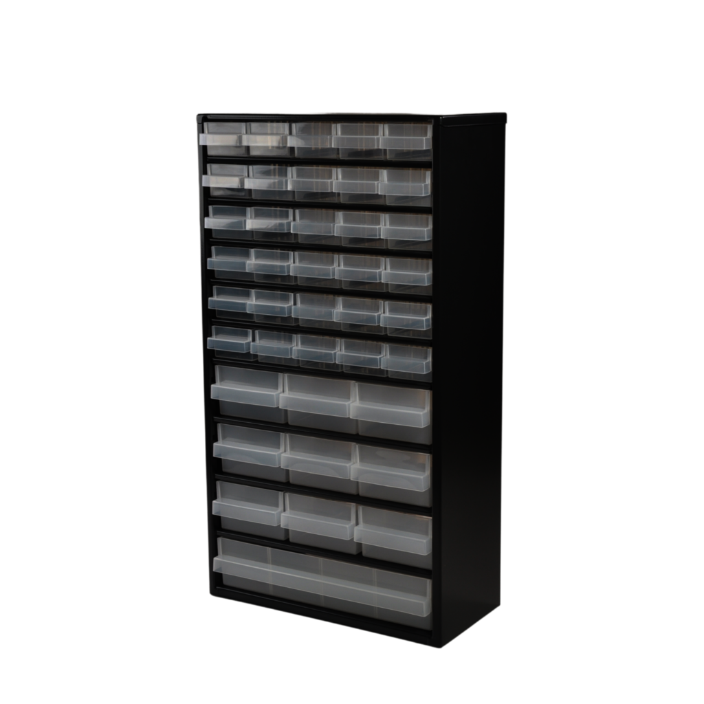 Abverkauf: RAACO Schubladenmagazin 11-36 552x306x150 mm Dunkelgrau 40 Schubladen / Stahlmagazin