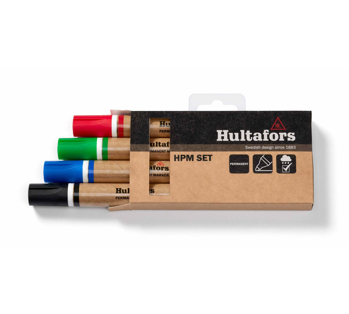 Hultafors Permanent Marker Pen Set - Red / Blue / Green / Black - 650330