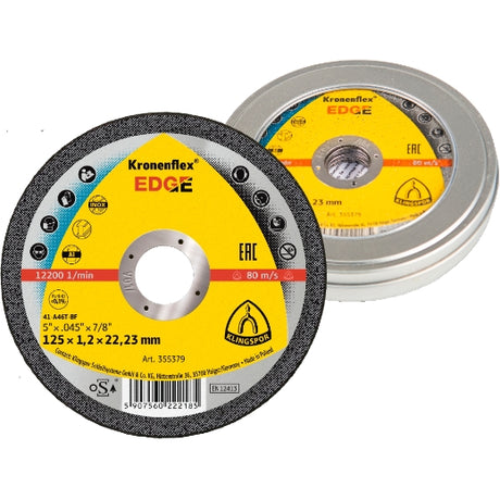 Klingspor Ø 125mm Trennscheibe für Alu / Edelstahl und Stahl - Type: Kronenflex EDGE Special