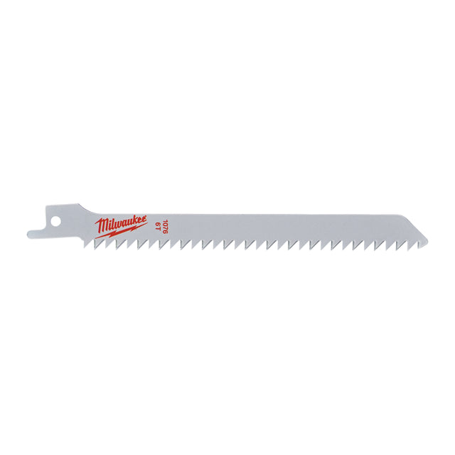 Milwaukee Säbelsägeblatt Holz - ideal für Kurvenschnitte in Nassholz 150mm – Zahnteilung 4.2 mm (6 TPI) – Produktbild 1
