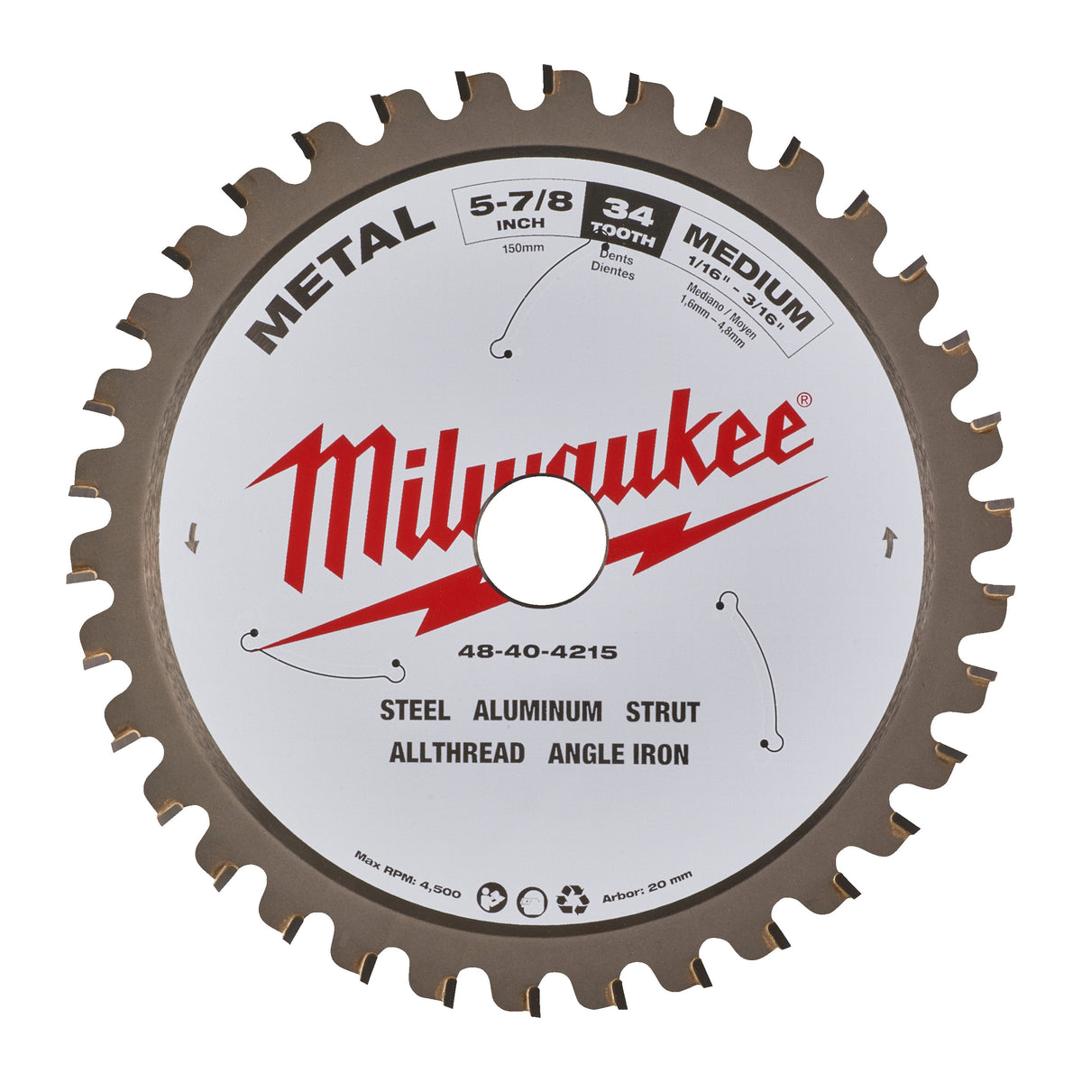 Milwaukee Kreissägeblatt für Metall-Handkreissägen Ø 135 x 20 mm Z30 – Produktbild 1
