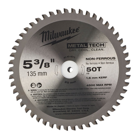 Milwaukee Kreissägeblatt für Metall-Handkreissägen Ø 135 x 20 mm Z50 – Produktbild 1