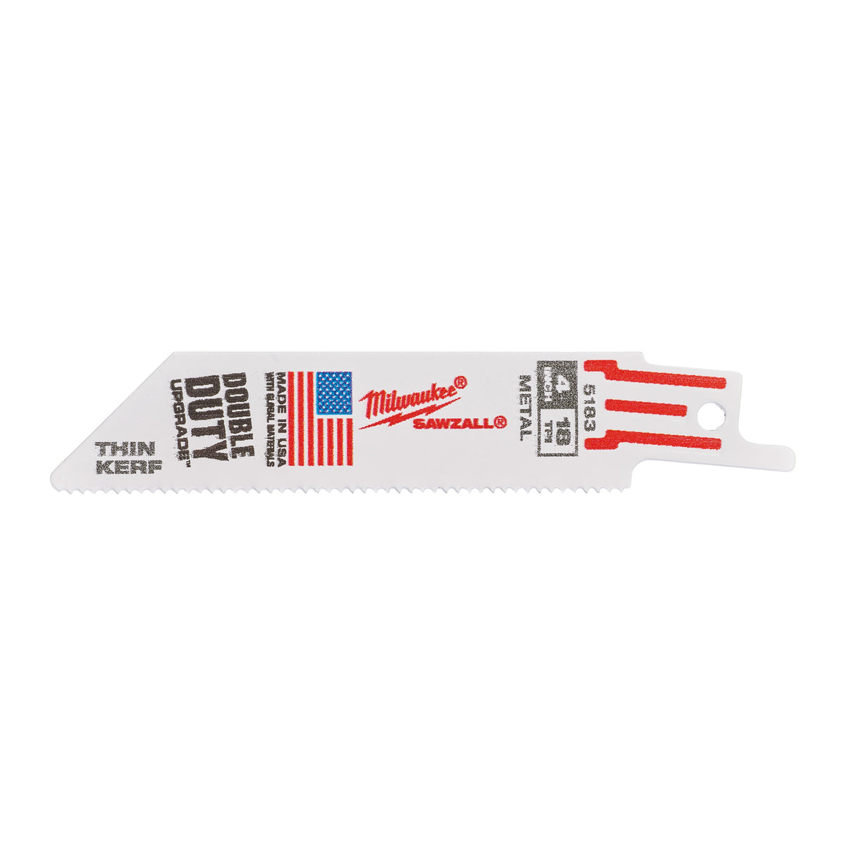Milwaukee Säbelsägeblatt Metall THIN KERF 100mm – Zahnteilung 1.4 mm (18 TPI) – Produktbild 1