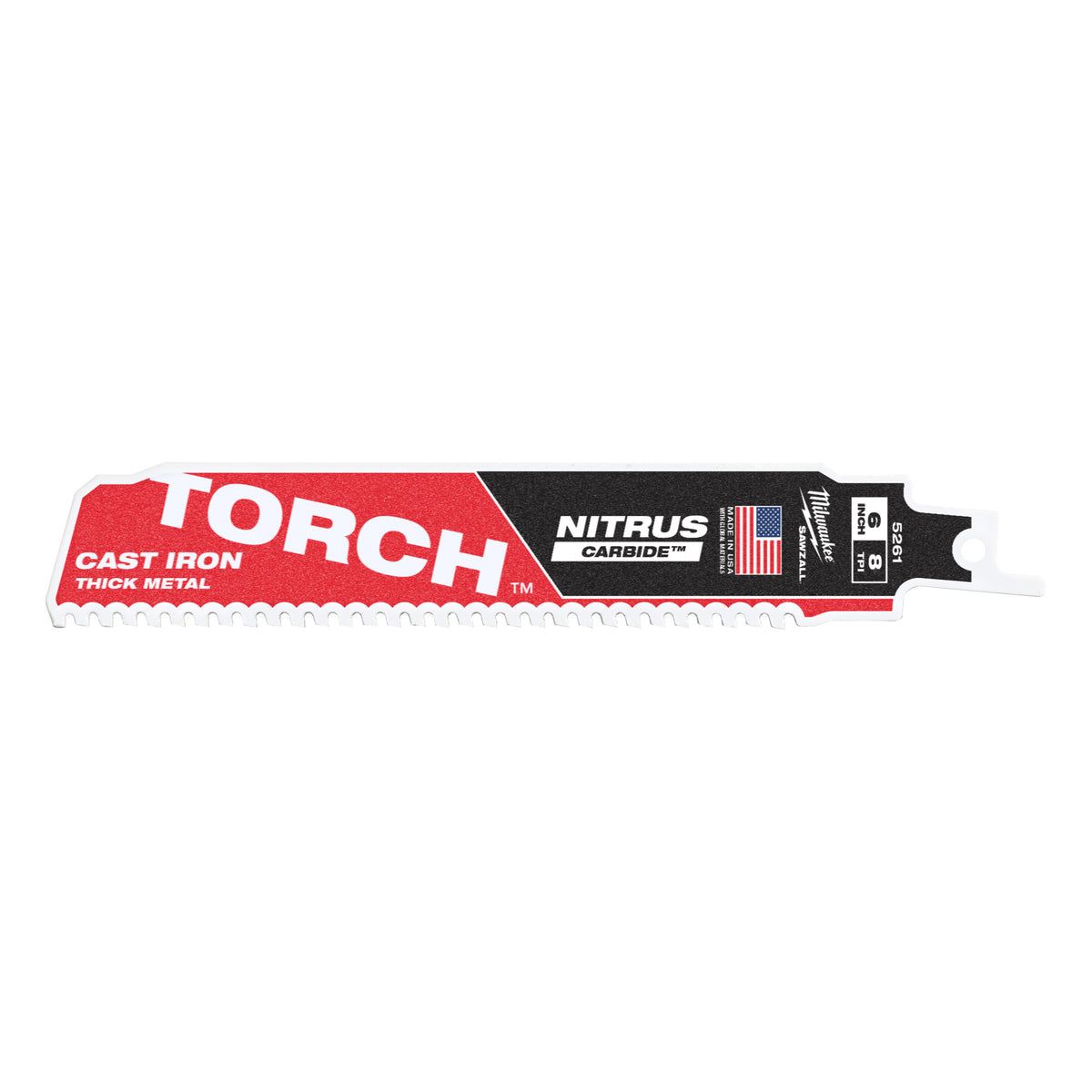 Milwaukee Säbelsägeblatt Metall THE TORCH NITRUS HM-bestückt 150mm – Zahnteilung 3.2 mm (8 TPI) – Produktbild 1