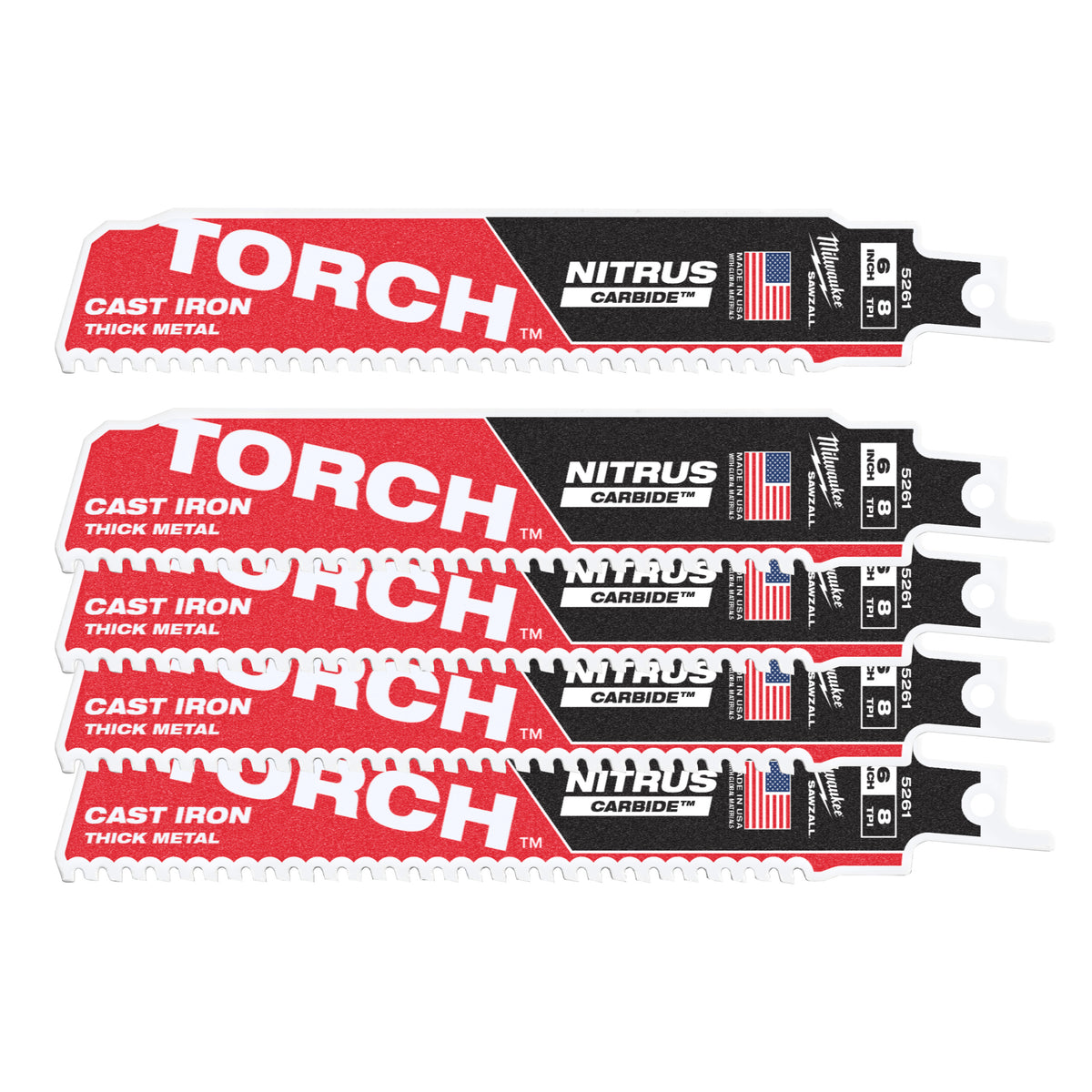 Milwaukee Säbelsägeblatt Metall THE TORCH NITRUS HM-bestückt 150mm – Zahnteilung 3.2 mm (8 TPI) – Produktbild 2