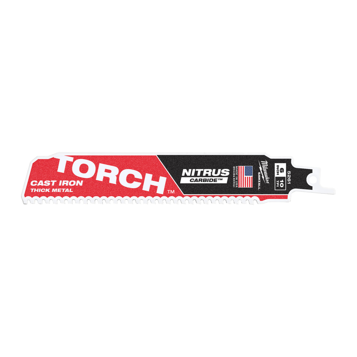 Milwaukee Säbelsägeblatt Metall THE TORCH NITRUS HM-bestückt 150mm – Zahnteilung 2.5 mm (10 TPI) – Produktbild 1