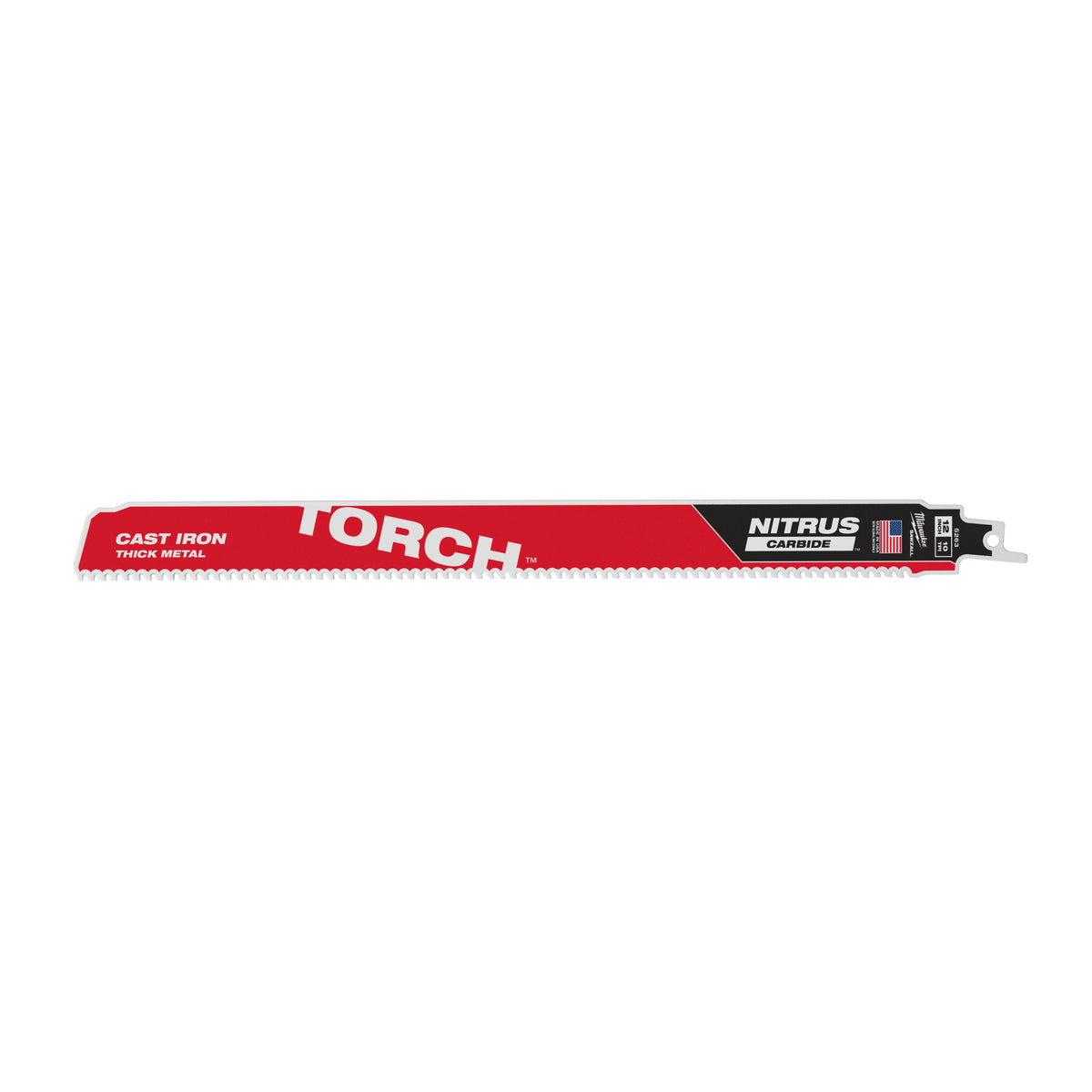 Milwaukee Säbelsägeblatt Metall THE TORCH NITRUS HM-bestückt 300mm – Zahnteilung 2.5 mm (10 TPI) – Produktbild 1