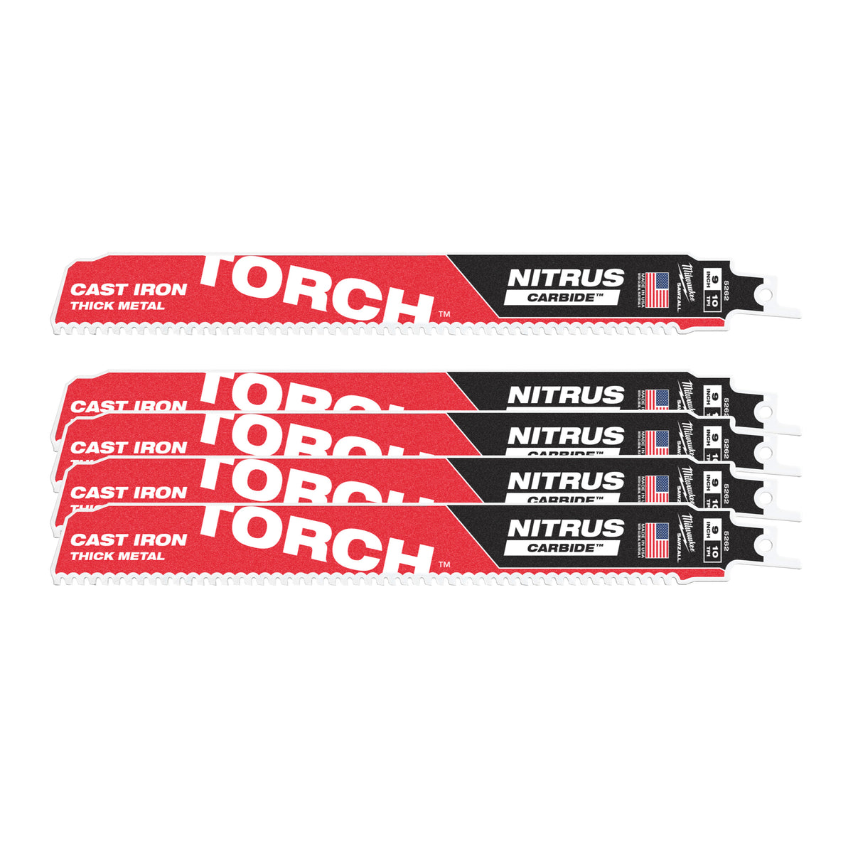 Milwaukee Säbelsägeblatt Metall THE TORCH NITRUS HM-bestückt 230mm – Zahnteilung 2.5 mm (10 TPI) – Produktbild 2