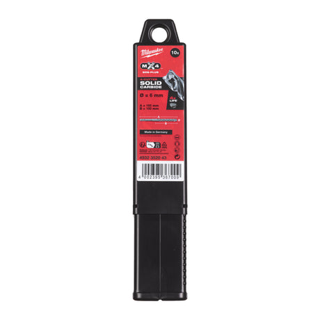 Milwaukee MX4 SDS-Plus Hammerbohrer 4-Schneiden – 10er-Pack – Produktbild 6