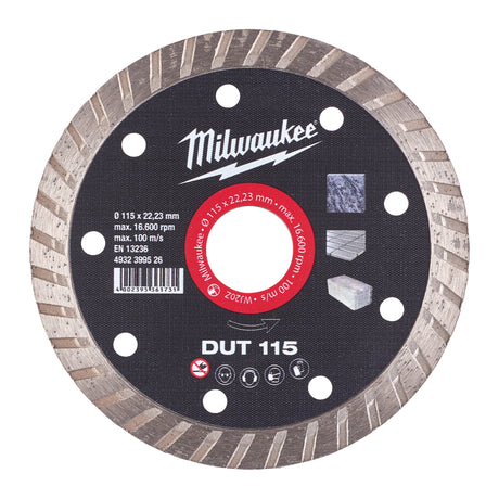Milwaukee Diamanttrennscheibe DUT 115 mm – Produktbild 1