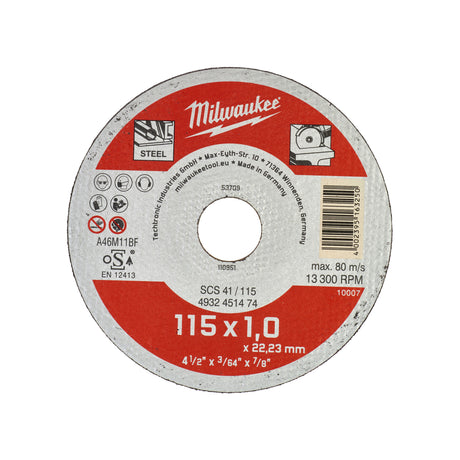 Milwaukee Thekendisplay Metalltrennscheibe Contractor 115 x 1 mm – 200 x SCS41 115x1 mm Contractor – Produktbild 1