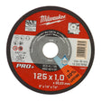 Milwaukee Thekendisplay Metalltrennscheibe PRO+ INOX 125 mm – 200 x Trennscheibe 125 x 1 mm – Produktbild 1