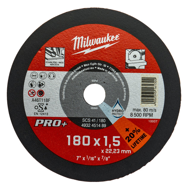 Milwaukee Metalltrennscheibe PRO+ INOX 180 mm – Produktbild 1