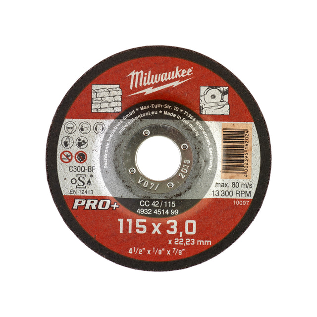 Milwaukee Steintrennscheibe PRO+ 115 mm – Produktbild 1