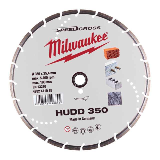 Milwaukee Speedcross Diamanttrennscheibe HUDD 350 mm – Produktbild 1