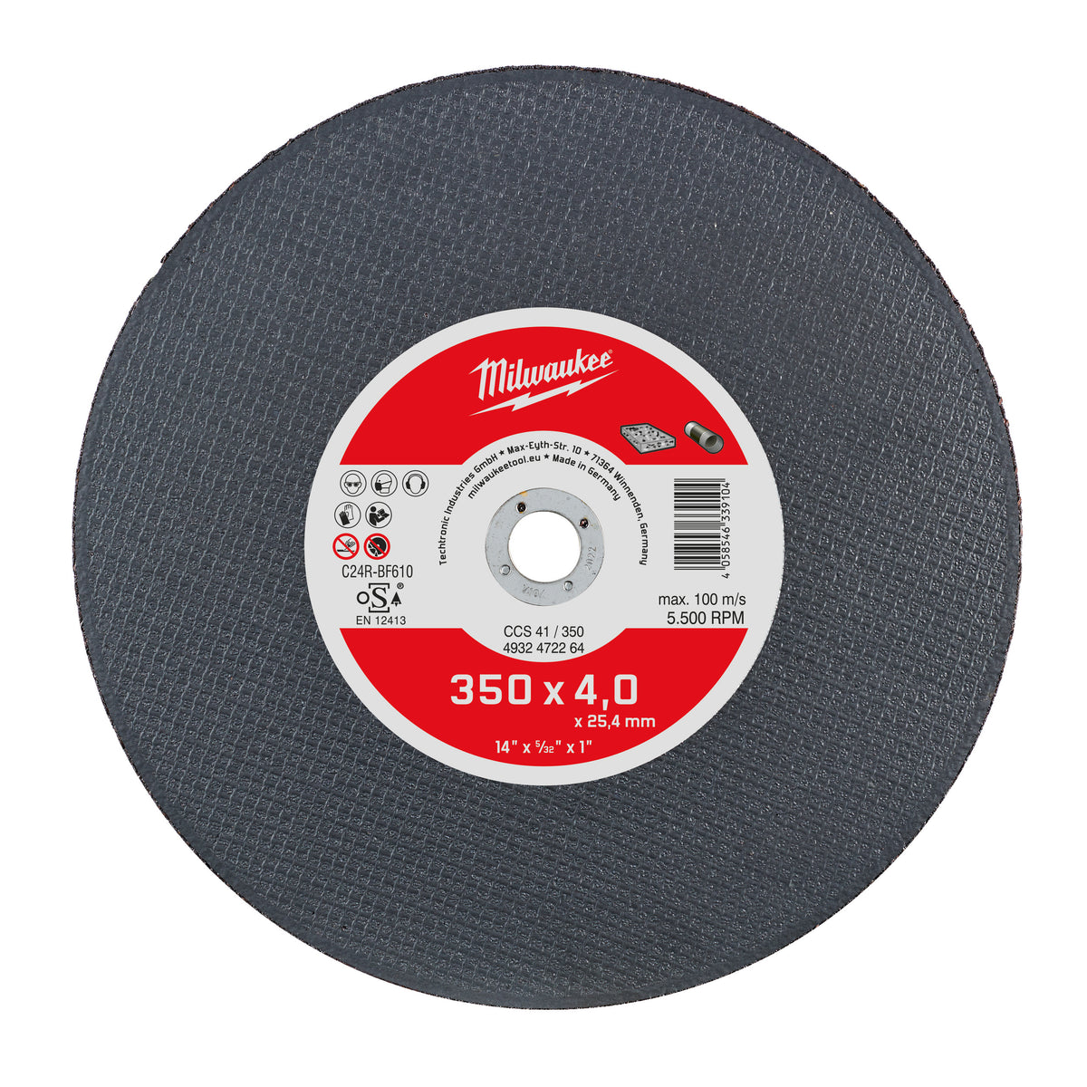 Milwaukee Trennscheibe Ductil-Gussrohr 350 mm – Produktbild 1