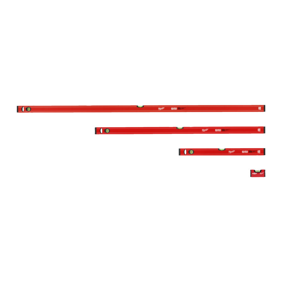 Milwaukee 4-teiliges Wasserwaagen-Set "Slim" Länge 10 / 60 / 120 / 180 cm - 4932478898
