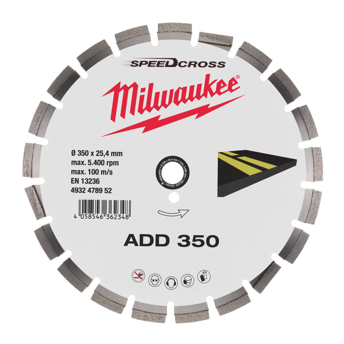 Milwaukee Diamanttrennscheibe Asphalt ADD 350 mm – Produktbild 1