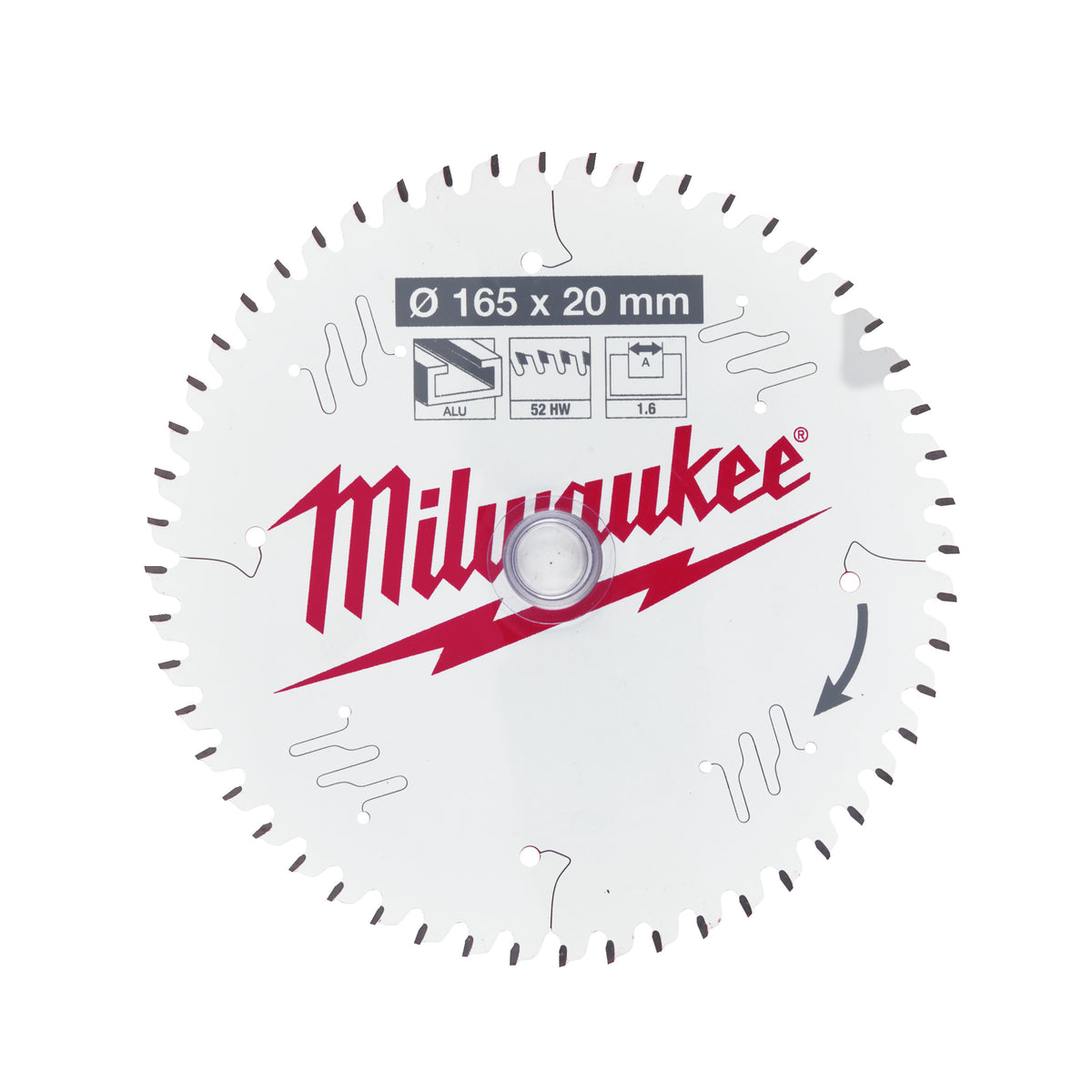 Milwaukee Kreissägeblatt Alu für Tauchkreissägen Ø 165 x 20 mm Z52 Wechselzahn – Produktbild 1