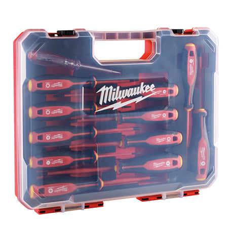 Milwaukee Tri-Lobe Schrauberdreher, VDE geprüft 12-teiliges Set PH/PZ/SL/T/Spannungsprüfer – Produktbild 1