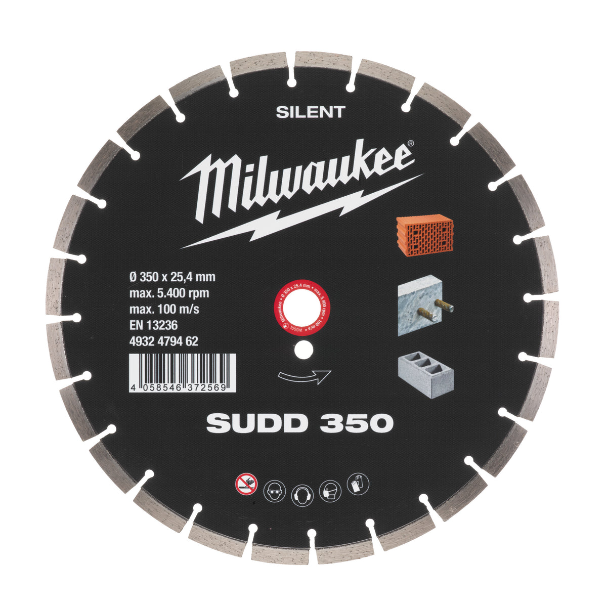 Milwaukee Diamanttrennscheibe Silent SUDD 350 mm – Produktbild 1