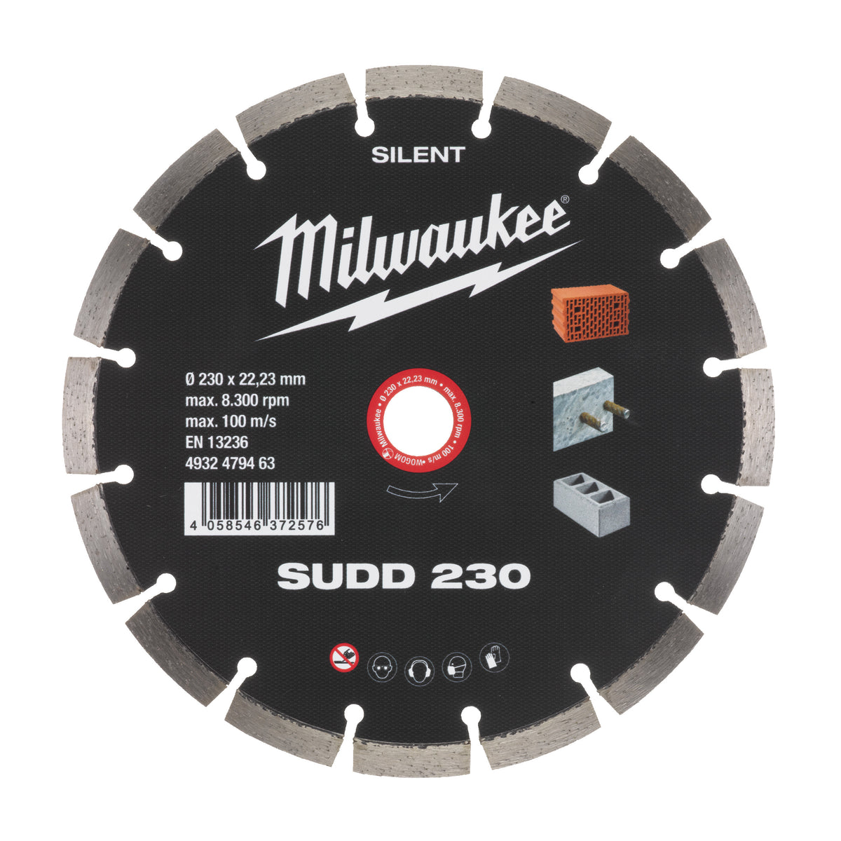 Milwaukee Diamanttrennscheibe Silent SUDD 230 mm – Produktbild 1