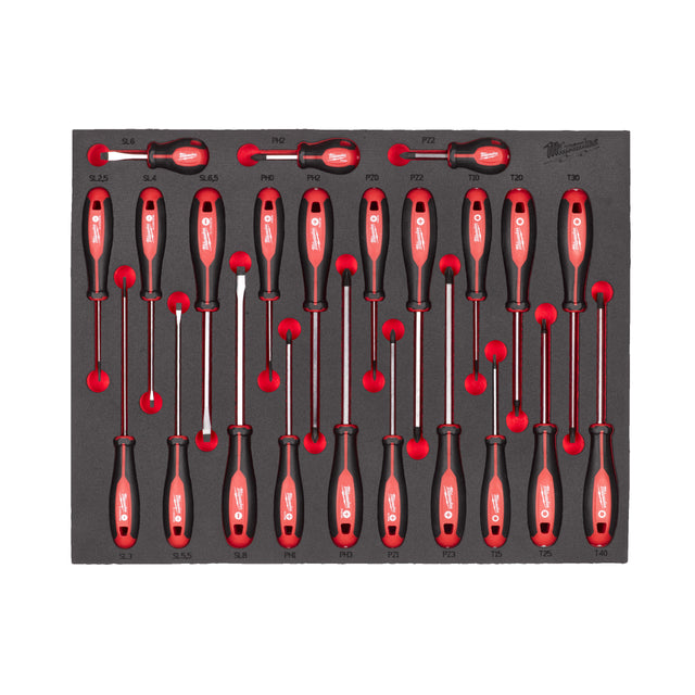 Milwaukee Tri-Lobe Schraubendreher Einlage 23-teilige Einlage für Werkstattwagen 78 cm – Produktbild 1