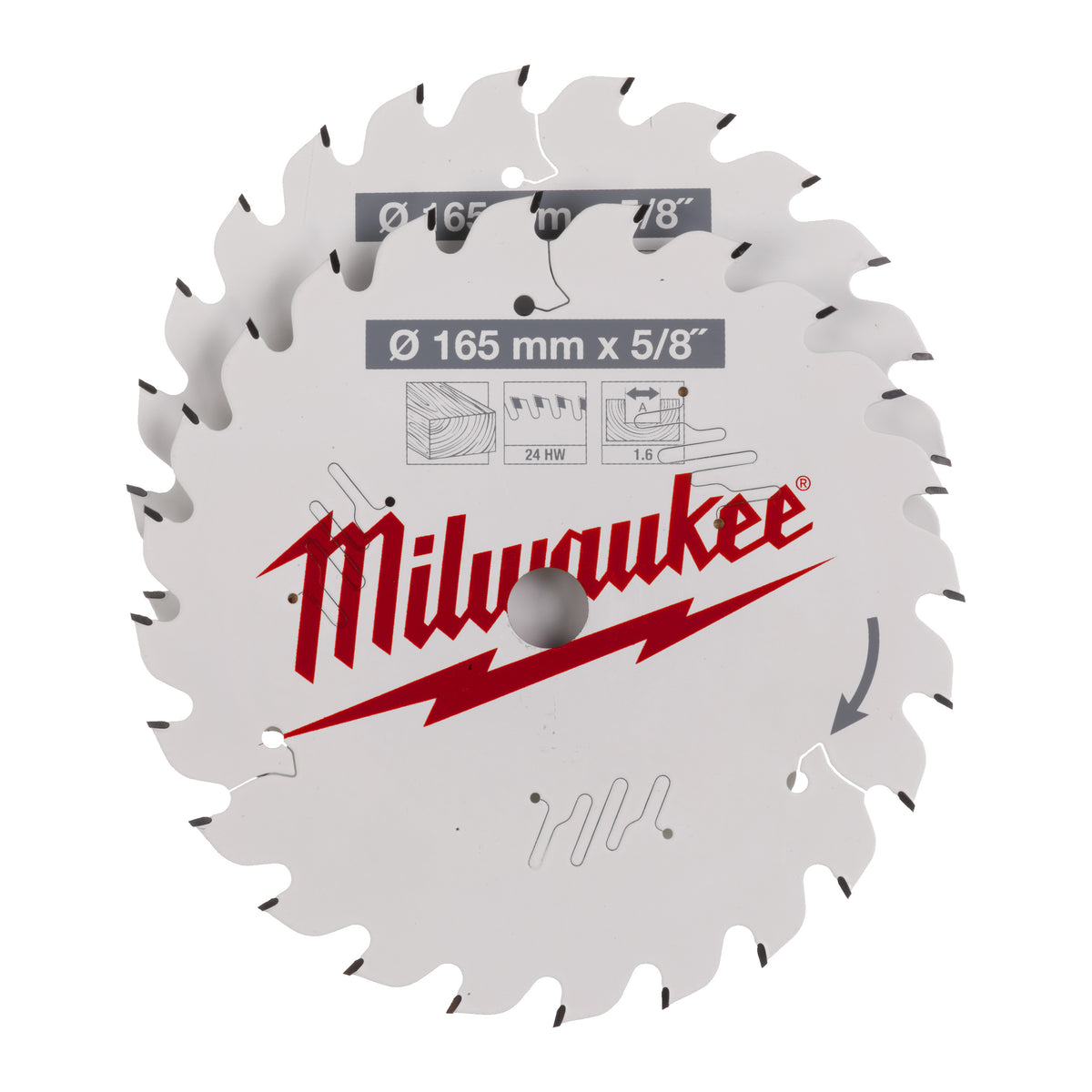 Milwaukee Kreissägeblatt Holz für Akku-Handkreissägen Ø 165 x 15.87 mm Z24 Wechselzahn – Produktbild 2