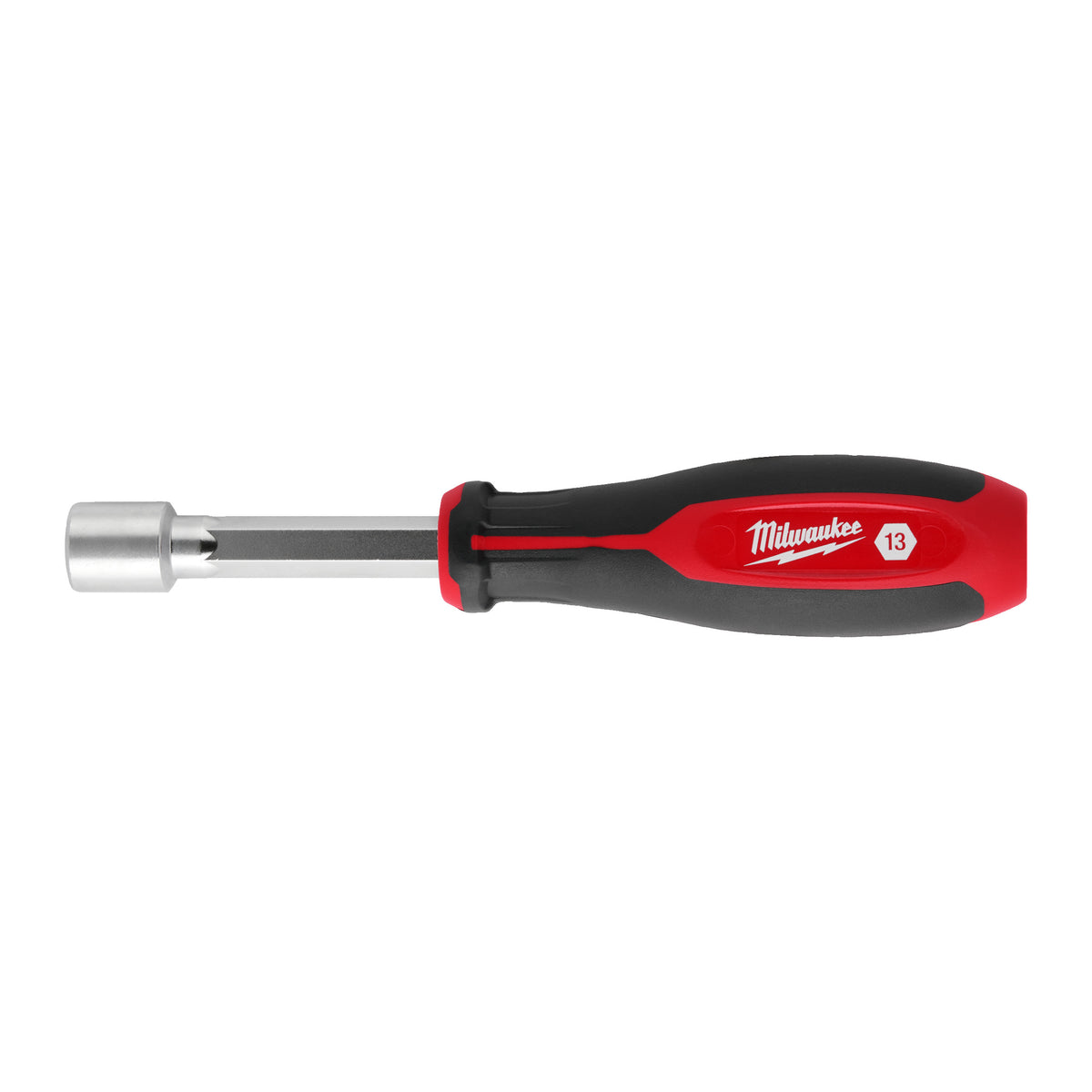 Milwaukee Steckschlüssel mit Griff und Durchgangsloch, magnetisch – 13 mm