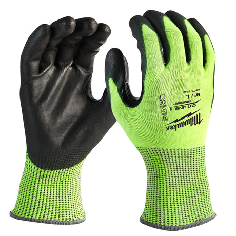 Milwaukee Hi-Vis Schnittschutzhandschuhe Klasse 4/D – Produktbild 3