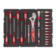 Milwaukee 1/4" Ratschen- u. Steckschlüsseleinsätze, Tri-Lobe-Schraubendreher & Rollgabelschlüssel Einlage 35-teilige Einlage für PACKOUT Koffer mit Schubladen – Produktbild 1