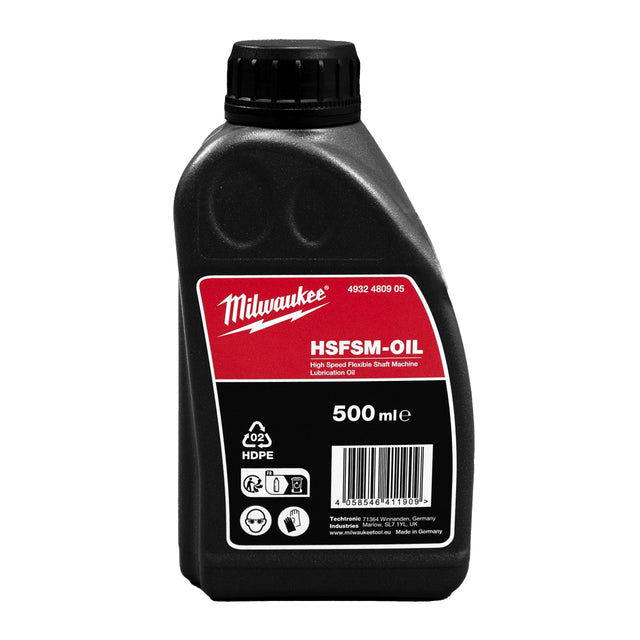 Milwaukee HSFSM -OIL Schmieröl für M18 Hochgeschwindigkeitsrohrreiniger mit biegsamer Welle, 6 x 500 ml Flasche – Produktbild 1