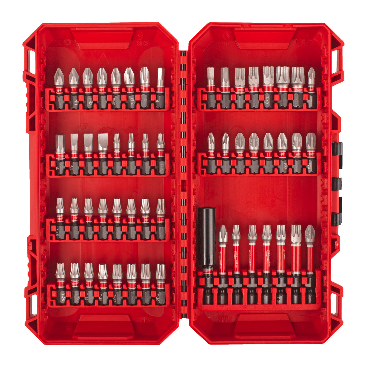 Milwaukee SHOCKWAVE Set Schrauben – 56-teiliges Set in PACKOUT kompatibler Kassette – Produktbild 1