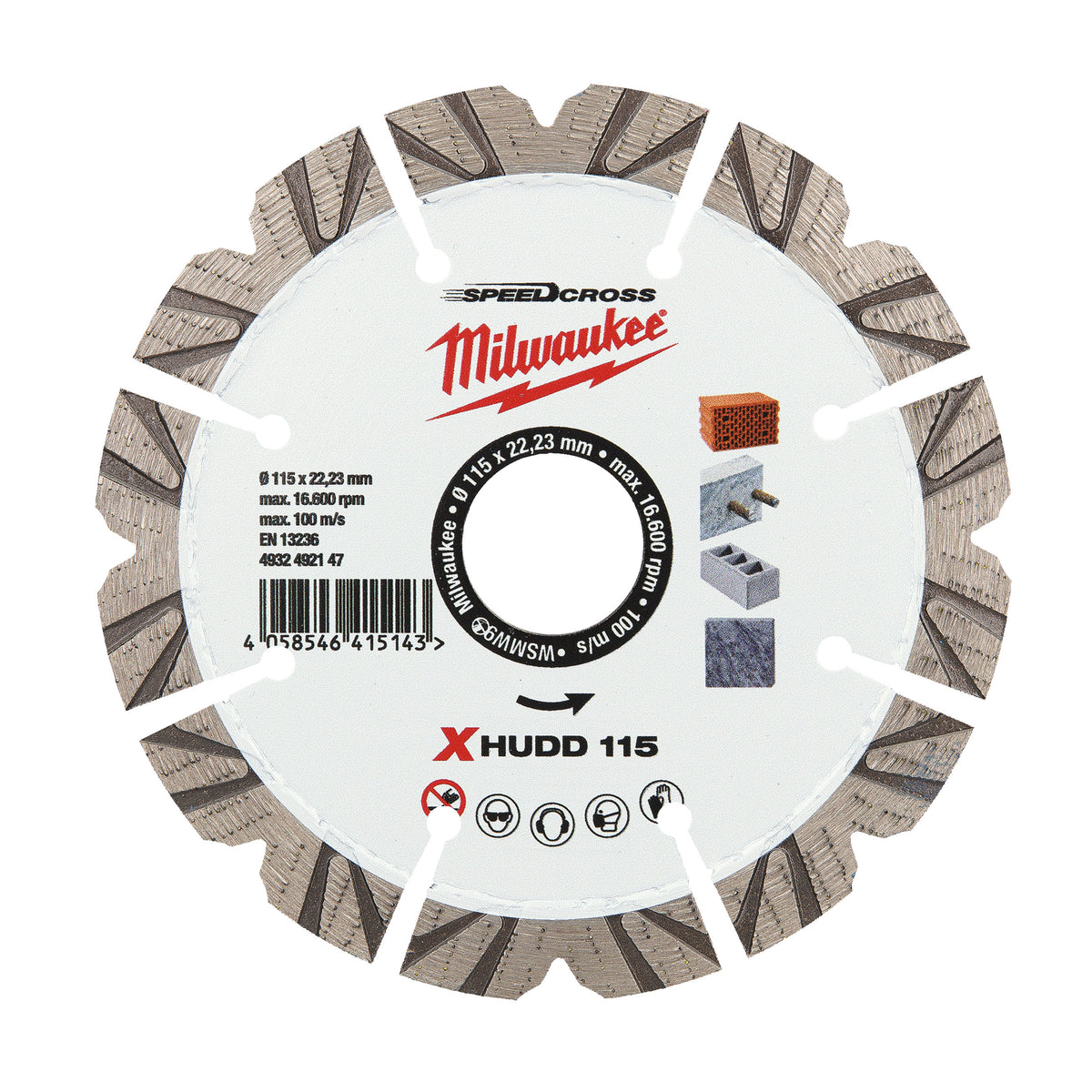 Milwaukee Speedcross Diamanttrennscheibe XHUDD 115 mm – Produktbild 1