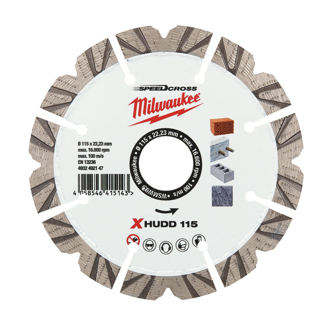 Milwaukee Speedcross Diamanttrennscheibe XHUDD 115 mm – Produktbild 1