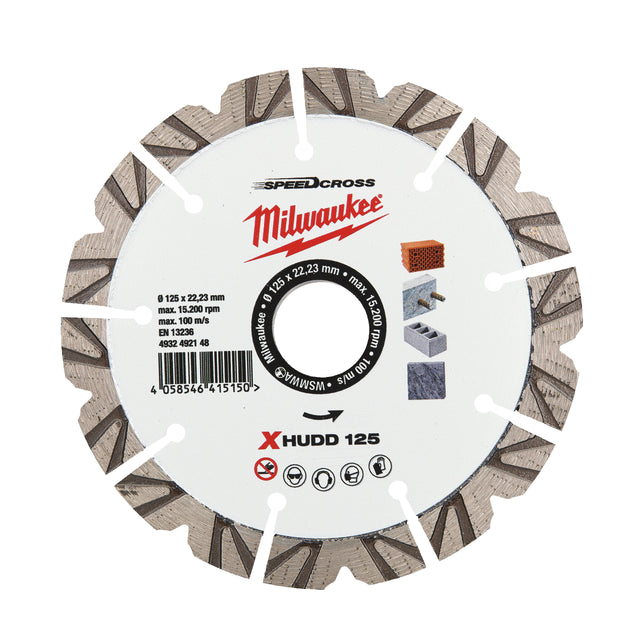 Milwaukee Speedcross Diamanttrennscheibe XHUDD 125 mm – Produktbild 1