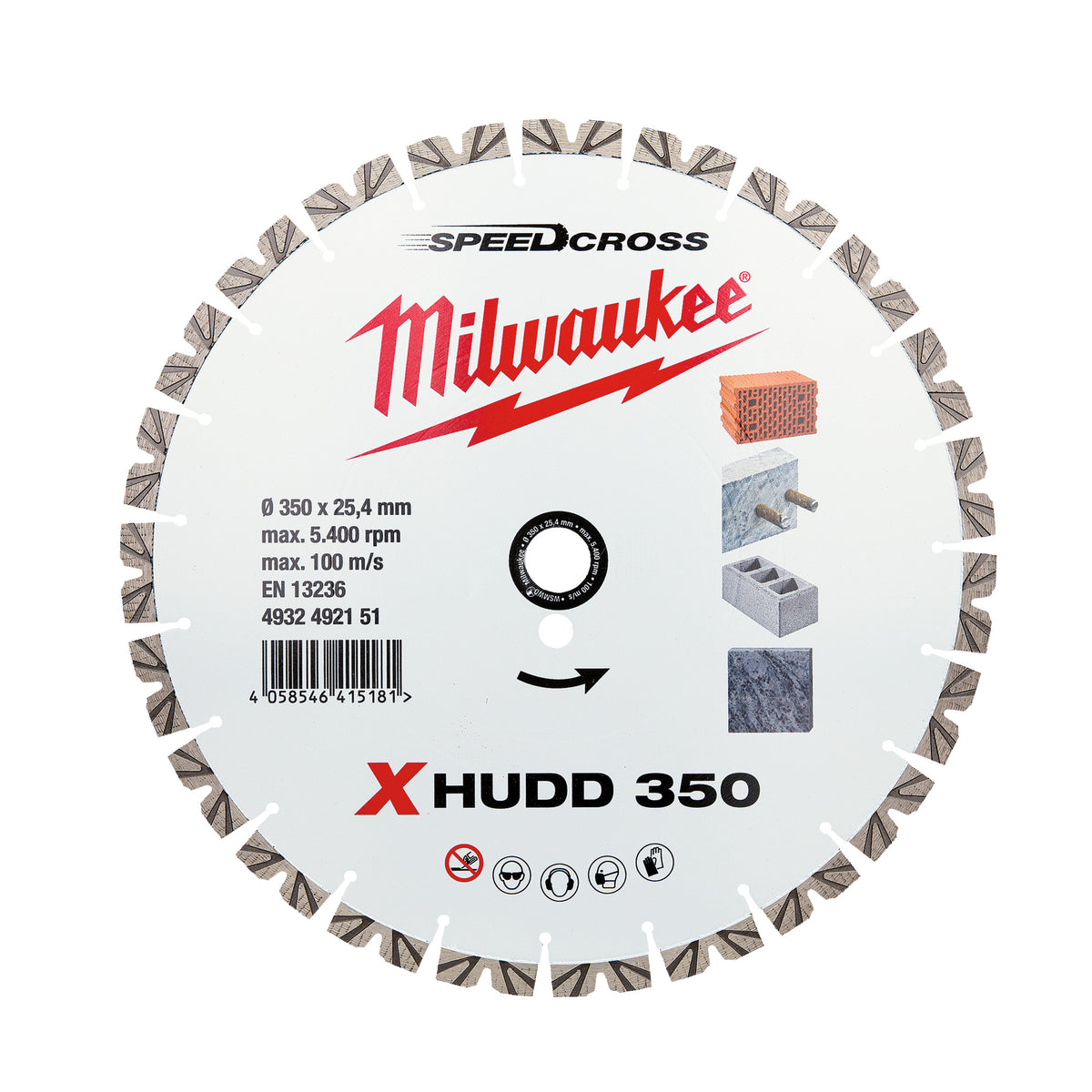 Milwaukee Speedcross Diamanttrennscheibe XHUDD 350 mm – Produktbild 1
