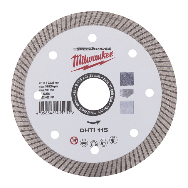 Milwaukee Speedcross Diamanttrennscheibe DHTi 115 mm – Produktbild 1