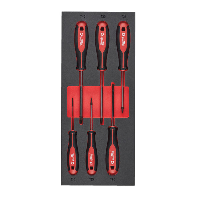 Milwaukee Tri-Lobe Schraubendreher Einlage 6-teilige TX Einlage für Werkstattwagen 78 cm – Produktbild 1