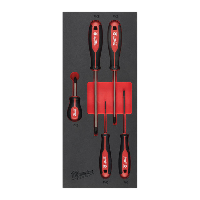 Milwaukee Tri-Lobe Schraubendreher Einlage 5-teilige PH Einlage für Werkstattwagen 78 cm – Produktbild 1