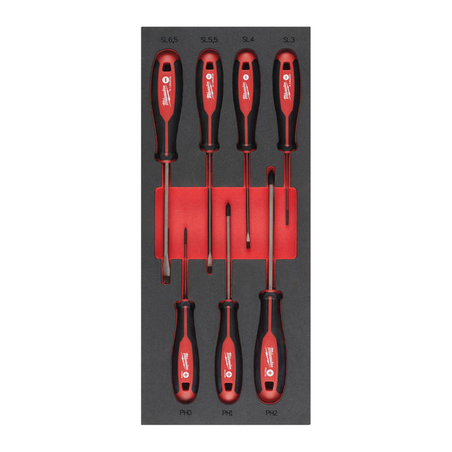 Milwaukee Tri-Lobe Schraubendreher Einlage 7-teilige SL/PH Einlage für Werkstattwagen 78 cm – Produktbild 1
