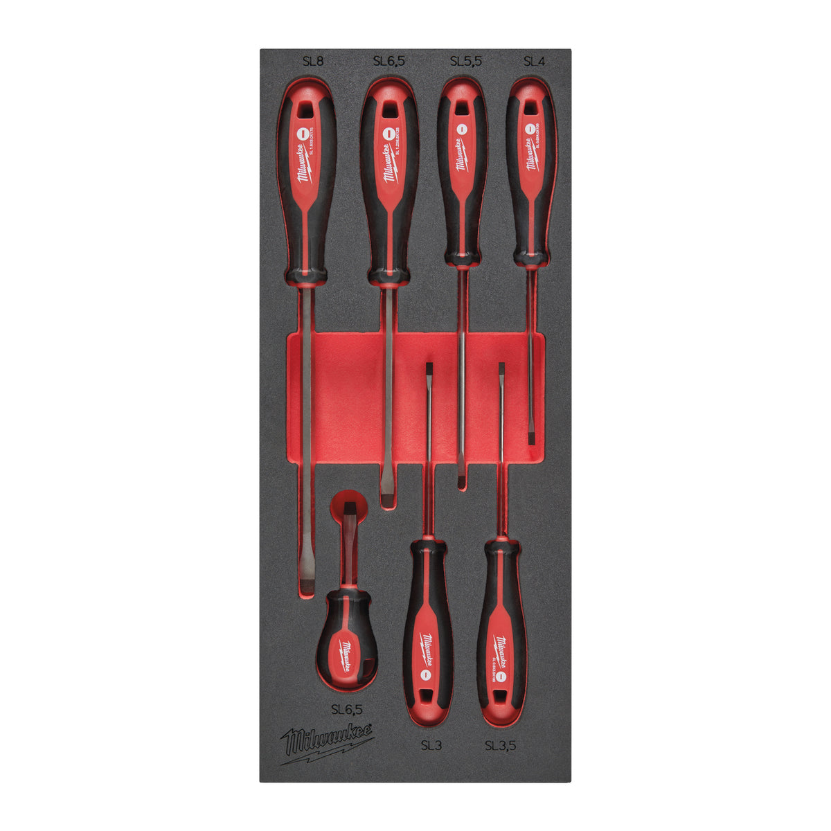 Milwaukee Tri-Lobe Schraubendreher Einlage 7-teilige SL Einlage für Werkstattwagen 78 cm – Produktbild 1