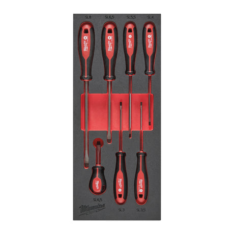 Milwaukee Tri-Lobe Schraubendreher Einlage 7-teilige SL Einlage für Werkstattwagen 78 cm – Produktbild 1