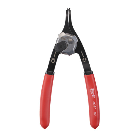 Milwaukee Sicherungsringzange für Wellen und Bohrungen 45° gekröpft, 0.9 mm Spitze, für Größe A0/J0 – Produktbild 1