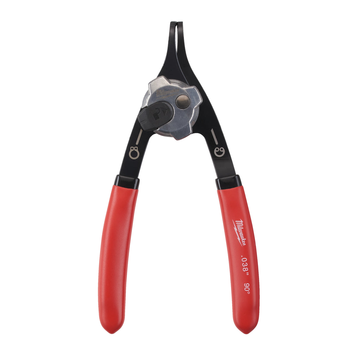 Milwaukee Sicherungsringzange für Wellen und Bohrungen 90° gekröpft, 0.9 mm Spitze, für Größe A0/J0 – Produktbild 1