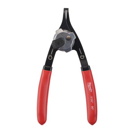 Milwaukee Sicherungsringzange für Wellen und Bohrungen 90° gekröpft, 0.9 mm Spitze, für Größe A0/J0 – Produktbild 1
