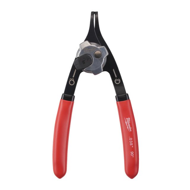 Milwaukee Sicherungsringzange für Wellen und Bohrungen 90° gekröpft, 0.9 mm Spitze, für Größe A0/J0 – Produktbild 1