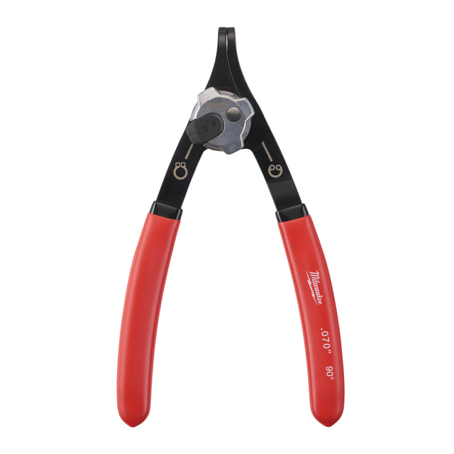 Milwaukee Sicherungsringzange für Wellen und Bohrungen 90° gekröpft, 1.8 mm Spitze, für Größe A2/J2 – Produktbild 1