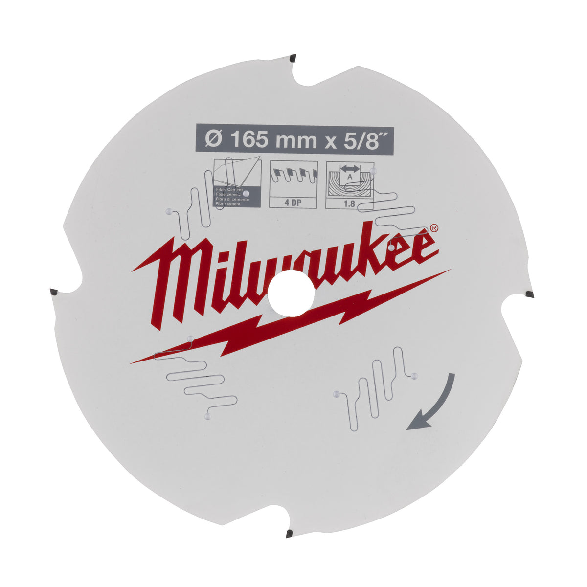 Milwaukee Kreissägeblatt Faserzement für Akku-Handkreissägen Ø 165 x 15.87 mm Z4 Diamant – Produktbild 1