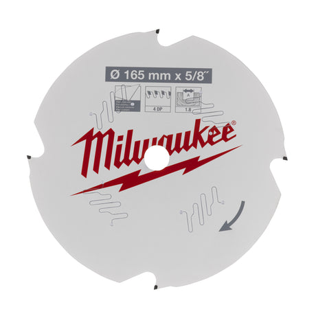 Milwaukee Kreissägeblatt Faserzement für Akku-Handkreissägen Ø 165 x 15.87 mm Z4 Diamant – Produktbild 1